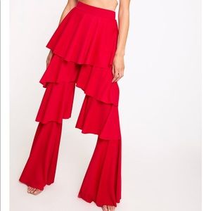 Red Ruffle Pants